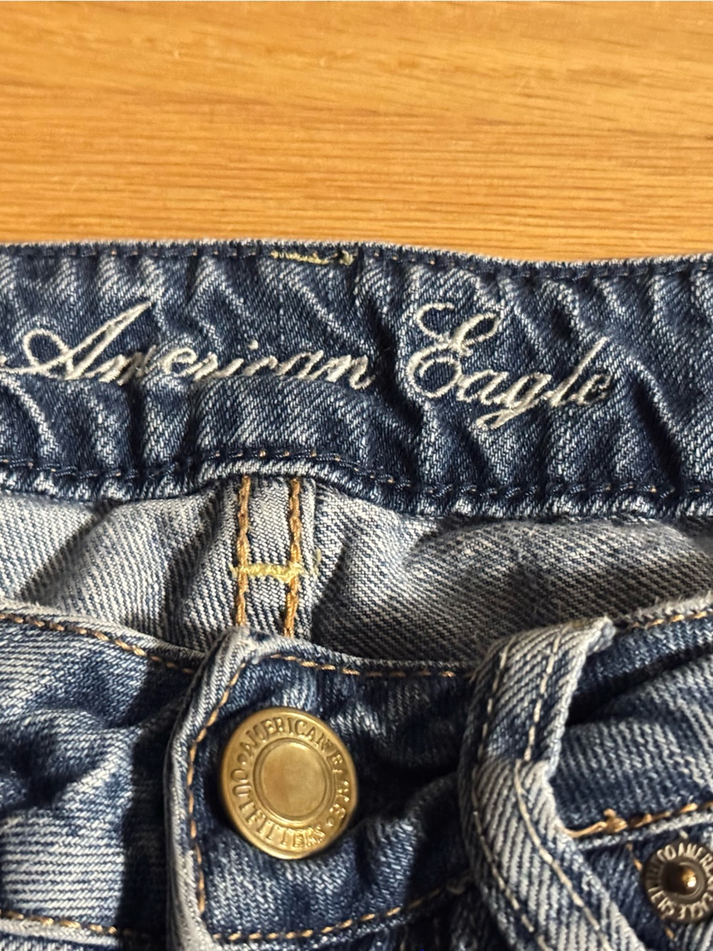 Women's American Eagle Y2K Distressed Denim Shorts - Blue